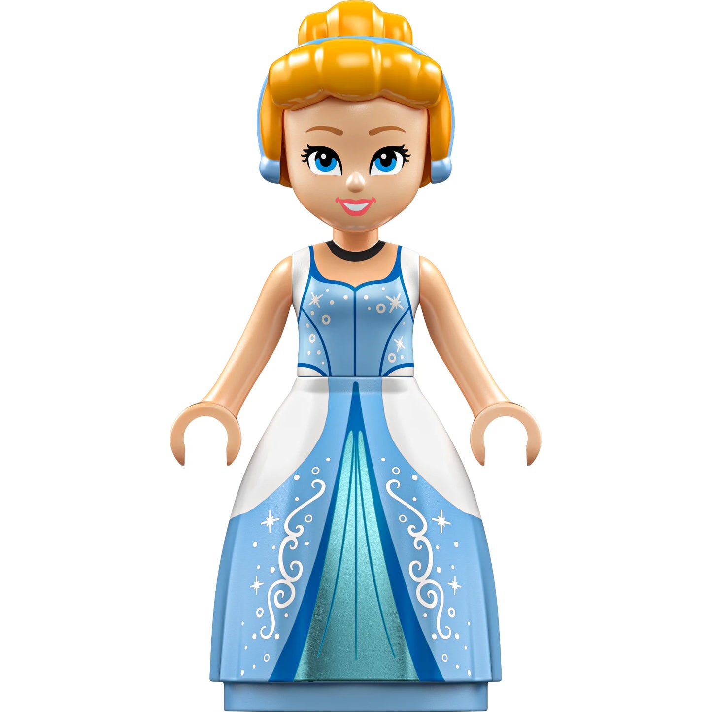 Minifig dp212 - Cinderella - Bright Light Blue and Metallic Light Blue Ball Gown, Bright Light Orange Hair