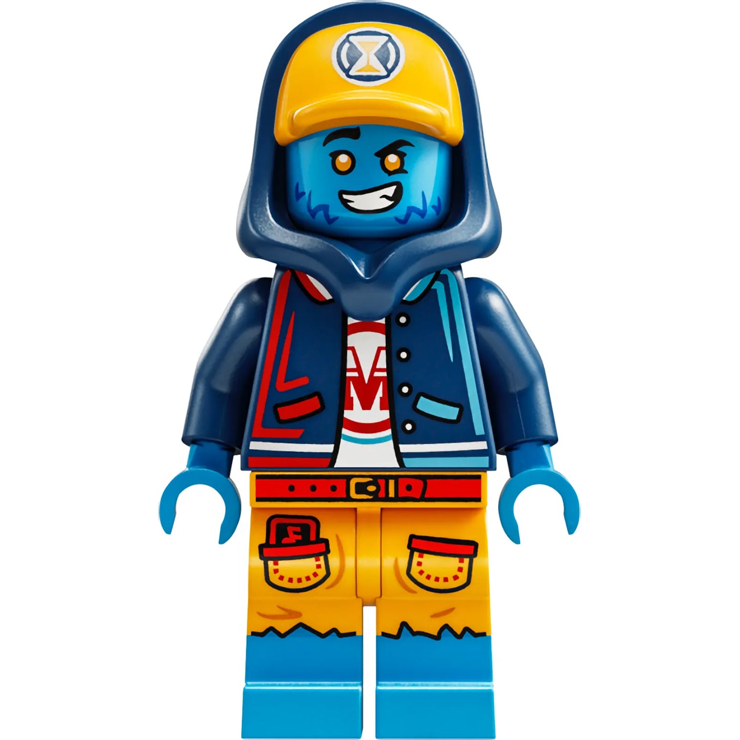 Minifig drm060 - Logan - Dark Blue Hoodie, Bright Light Orange Cap