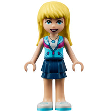 Minifig frnd256a - Friends Stephanie - Dark Blue Layered Skirt, Medium Azure and Dark Purple Jacket, Tan Neckline