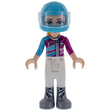 Minifig frnd277 - Friends Stephanie - White Trousers, Medium Azure and Magenta Racing Jacket, Helmet