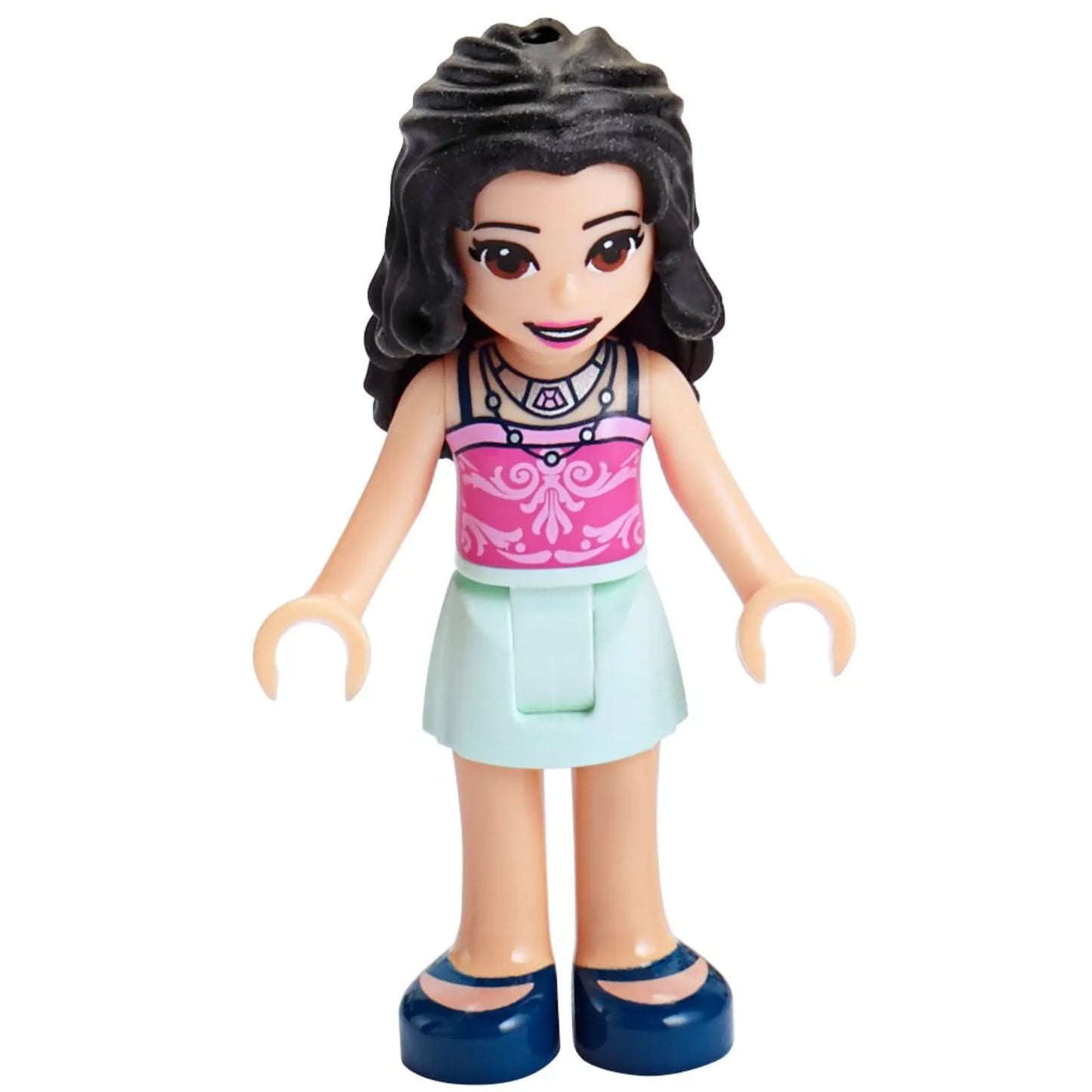 Minifig frnd309 - Friends Emma - Light Aqua Skirt, Dark Pink Top