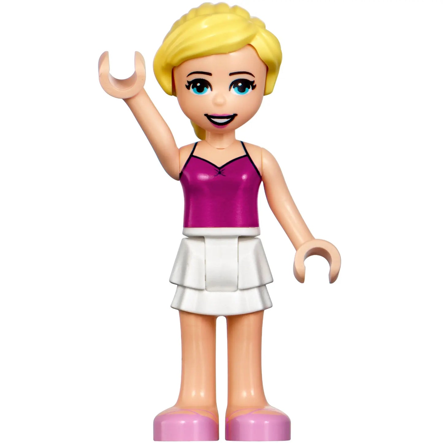 Minifigur frnd443 - Friends Stephanie - Magentafarbenes Tanktop, weißer Rock und leuchtend rosa Ballettschuhe