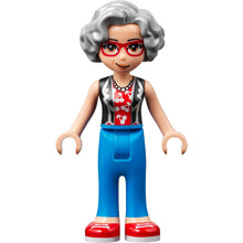 Minifig frnd489 - Friends Dottie - Blue Trousers with Red Shoes, Black Vest over Red Shirt with Cherries