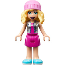 Minifig frnd490 - Friends Stephanie - Magenta Skirt and Top with Silver Vest, Bright Pink Hat