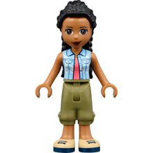 Minifig frnd528 - Friends Dr. Makena - Olive Green Trousers, Tan Shoes, Bright Light Blue Vest over Coral Shirt
