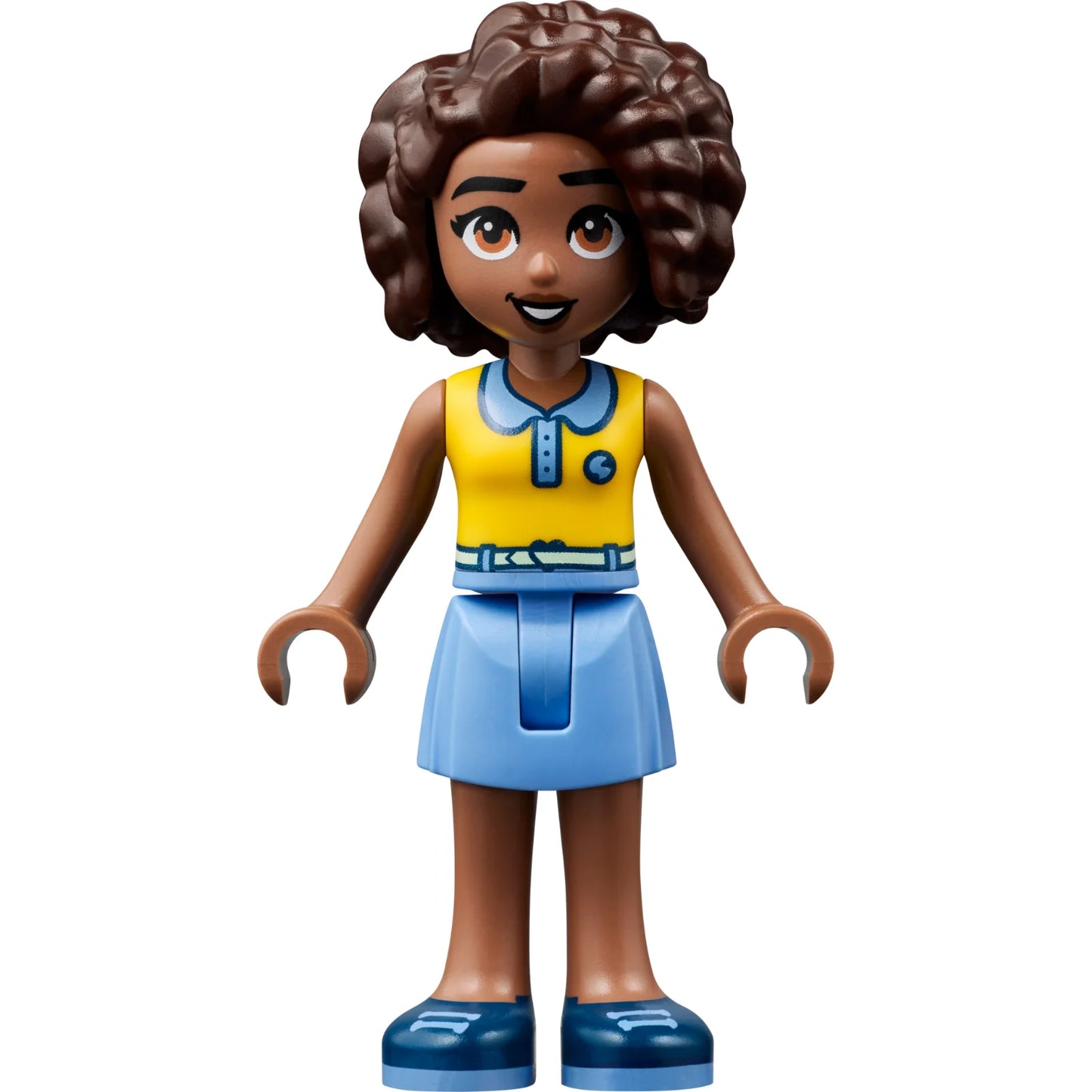 Minifig frnd606 - Friends Aliya - Yellow Top, Medium Blue Skirt, Dark Blue Shoes