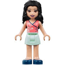 Minifig frnd374 - Friends Emma - Light Aqua Skirt, Coral Wrap Top, Dark Blue Shoes