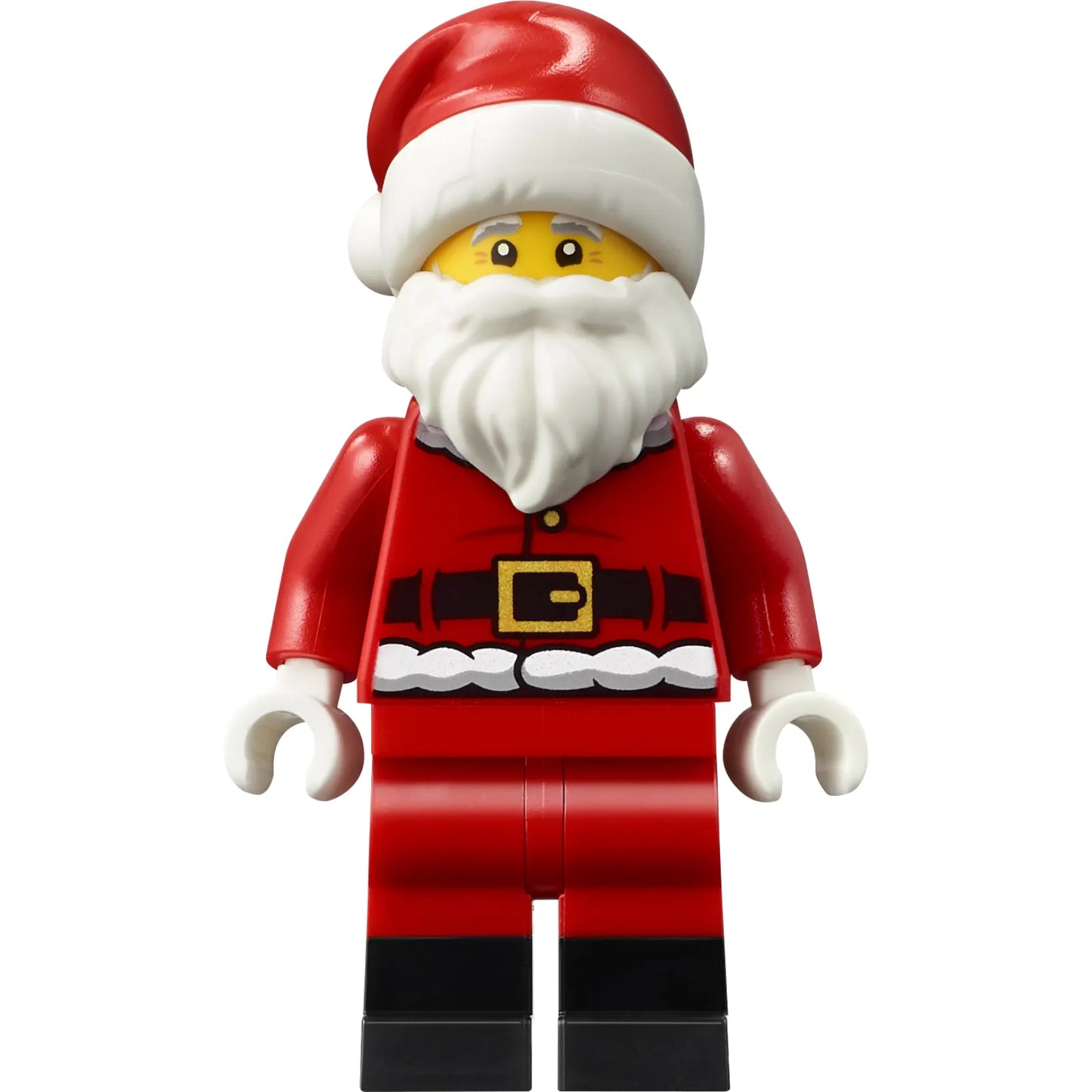Minifig hol362 - Santa - Fur Lined Jacket with 2 Wrinkles on Back, Red Legs with Black Boots, Santa Hat with Molded Red Top