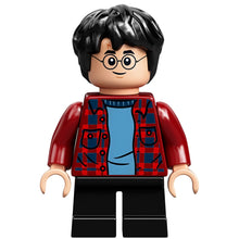 Minifig hp233 - Harry Potter - Dark Red Plaid Flannel Shirt, Black Short Legs