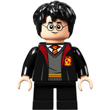 Minifig hp314 - Harry Potter - Gryffindor Robe Open, Black Short Legs, Grin / Scared Head