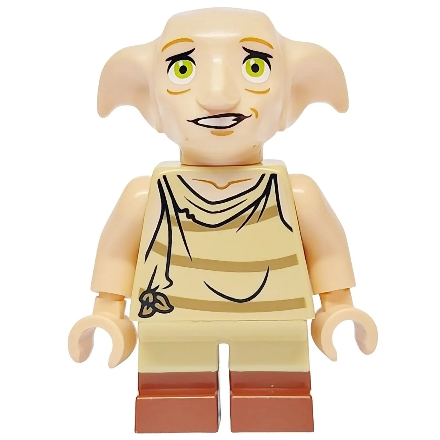Minifig hp534 - Dobby (Elf) - Light Nougat, Open Mouth Worried, Reddish Brown Boots