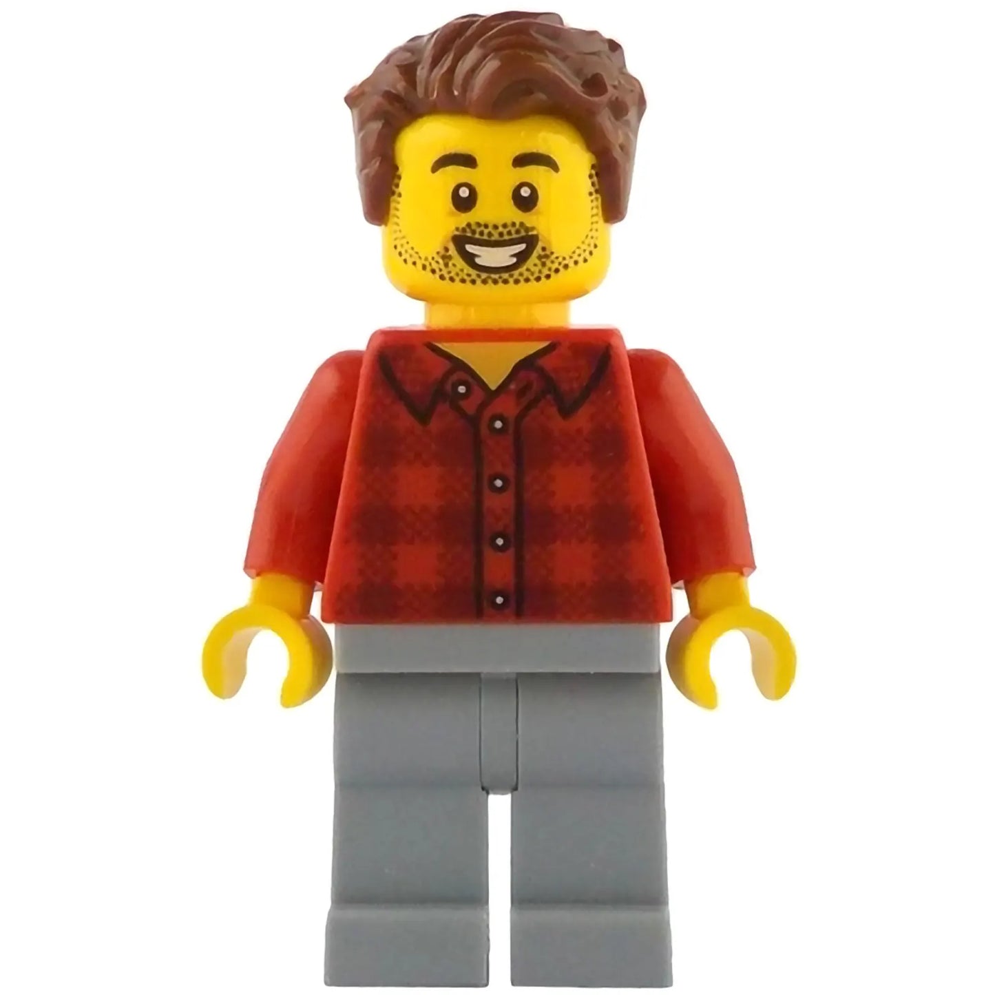 Minifig idea226 - Rob the Fan Designer - Red Plaid Flannel Shirt, Light Bluish Gray Legs