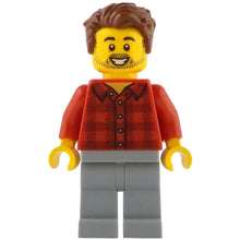 Minifig idea226 - Rob the Fan Designer - Red Plaid Flannel Shirt, Light Bluish Gray Legs