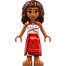 Minifig moa007 - Moana (Sienna) - Mini Doll, Red and White Top, Red Long Skirt, Dark Brown Hair