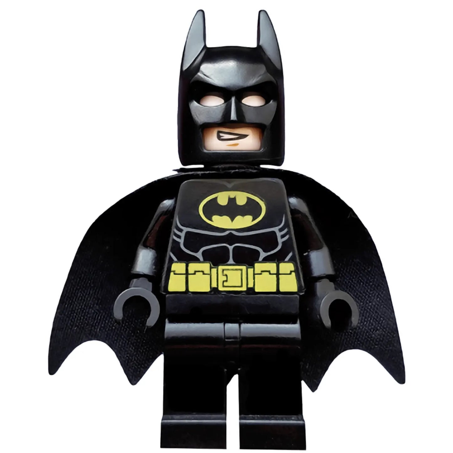 Minifigur sh0016a - Batman - Schwarzer Anzug mit gelbem Gürtel und Wappen (Kapuze Typ 2)