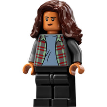Minifig sh0776 - MJ (Michelle Jones) - Dark Bluish Gray Plaid Jacket, Dark Brown Wavy Hair