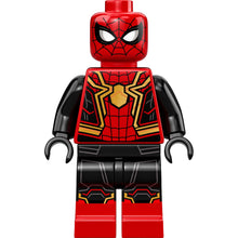 Minifig sh0778 - Spider-Man - Black and Red Suit, Large Gold Spider, Gold Knee Trim (Integrated Suit)