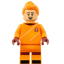 Minifig soc166 - Soccer Spectator - Orange Goalie Uniform, Orange Hair