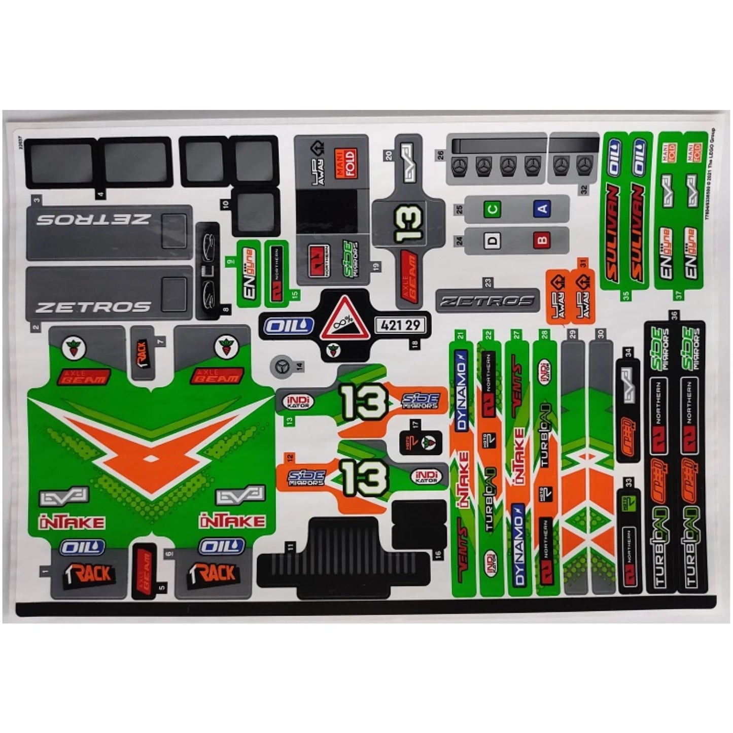 Part 42129stk01 - Sticker Sheet for Set 42129 - (77604/6338500)