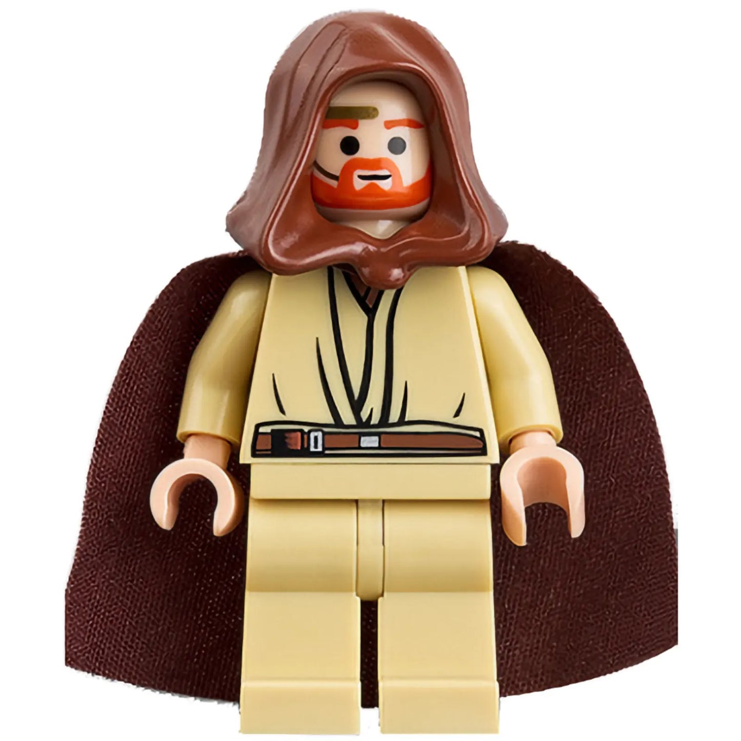Minifigur SW0234 - Obi-Wan Kenobi - Jung, Helles Nougat, Rotbraune Kapuze und Umhang, Goldenes Headset
