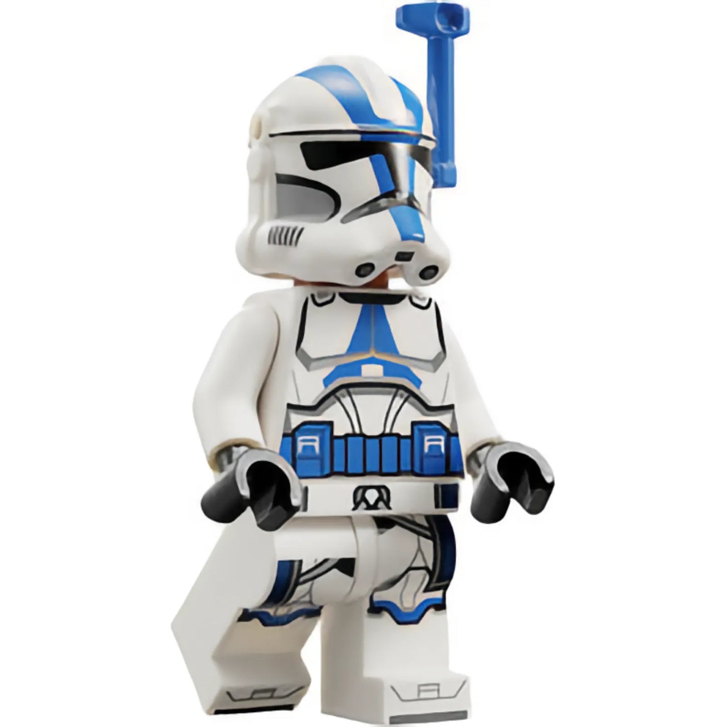 Minifig sw1246 - Clone Trooper Officer, 501st Legion (Phase 2) - White Arms, Blue Rangefinder, Nougat Head, Helmet with Holes