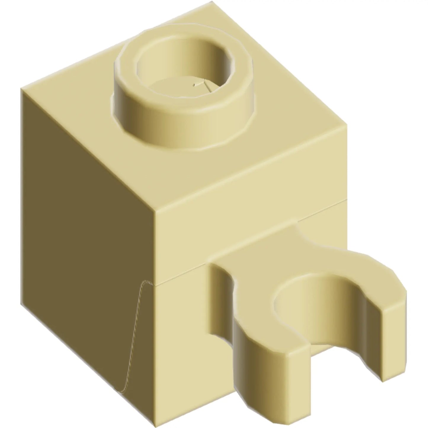 Part 60475b - Brick, Modified 1 x 1 with Open O Clip (Vertical Grip) - Hollow Stud