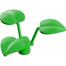 Part x8 - Plant Stem with Stud and 3 Large Leaves